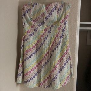 American Rag Strapless Colored Lantern Print Babydoll Dress